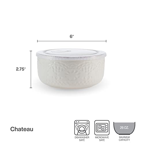 Pfaltzgraff Chateau Storage Bowls, 6 pulgadas, crema miniatura 2