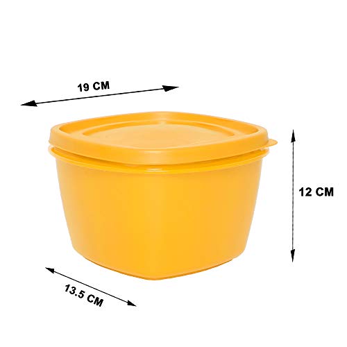 Image of Cutting EDGE Snap Tight Eco Plastic Container Set for Pickle, Sauces, Spices, Dry Fruits, Travelling, 12-Pieces (2 L, Yellow)