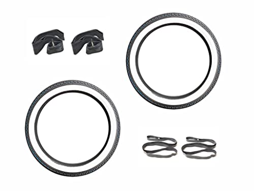 Streetparts24 Weißwandreifen Reifen Schlauch Felgenband Set 2 1/4 x 17 (2.25-17) passend für Hercules Prima M, Puch Maxi S N, Kreidler Flory MF MP, Zündapp ZR ZA ZL ZS ZD Mofa Moped Mokick
