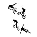 LZYMSZ Adesivo Murale Bici, 37.7 * 16.9'' Vinile per Mountain Bike Adesivo Murale, Sport Estremi Bicicletta Arte Silhouette Murale per Uomo, Bambini, Camera da Letto (4)