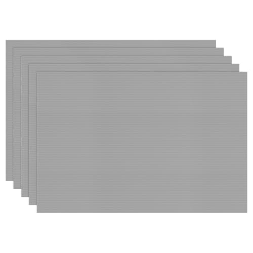 Image of M METERXITY 5-Pack Corrugated Plastic Sheets, 12 Inch x 16 Inch Waterproof Blank Corrugated Poster Board Yard Signs for Garage Sale /Office /Classroom /Party /Lawn Sign Road [3mm Thick, Gray]