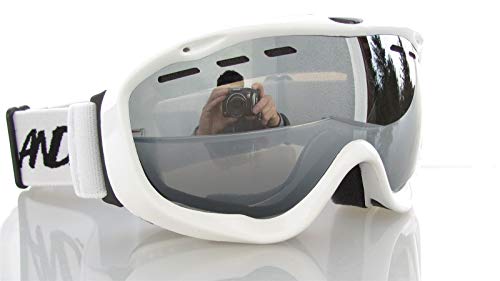 Lunettes de ski anti-buée double disque Ravs protection UV100% écran miroir argenté