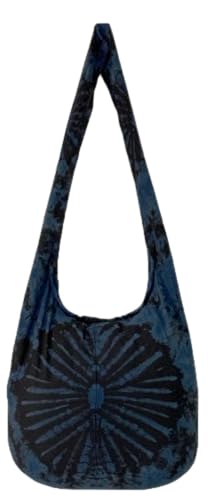 Image of TIE DYE Bohemian Hipster Hobo Boho Hippie Crossbody Bag Purse Black Tone 39 inch