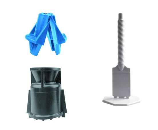 GUTJAHR IndorTec FN-XT - Set di accessori per piastrelle da 3 mm, sistema di livellamento, 400 pezzi, 100 cappe + 300 linguette filettate, utensili per piastrelle con distanziatori e cunei