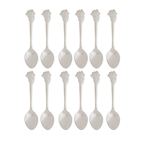 Fino DS-9/12, Stainless Steel, Demi Spoon Set, Grape Design, Set of 12