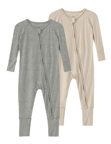 Image of SUZEL Baby Viscose from Bamboo Footless Pajamas Boys Girls Zippy Pjs Sleep 'N Play Romper - 0-24 Months