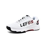 tennisschuhe herren teppich rutschfest Hallenschuhe Atmungsaktiv Badminton Schuhe Bequemen Fitnessschuhe 36-46EU damen Sportschuhe (Weiß Rot, Erwachsene, 45, Numerisch, EU Schuhgrößensystem, M)