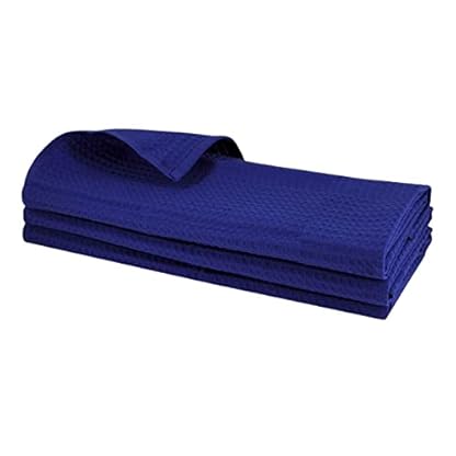 3X Geschirrtuch aus 100% Baumwolle Waffel-Piqué in blau