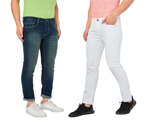 Image of Ben Martin Men's Slim Fit Mid Rise Pack of 2 Stretchable Casusal Denim Combo Jeans Pant, CMB-AU24