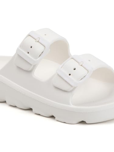 Image of Carlton London Men's Casual Thong Flip Flops with Striped Straps and Metallic Accent