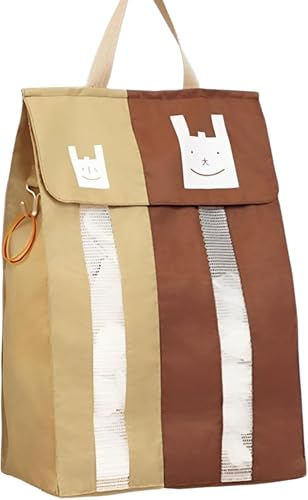 ビニール袋オーガナイザー レジ袋ストッカー ビニール袋収納袋 ゴミ袋ストッカー 吊り下げ可能 壁掛け可能 防水 漏れ防止 中身が見える 寝室 オフィス キッチン バスルームに最適 33.5*23.5*11cm (RT-1)