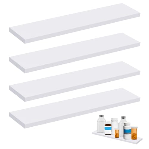 4 PCS White Medicine Cabinet Shelves Replacement,Wooden Bathroom Cabinet Shelves,Medicine Cabinet Replacement Shelves for Living Room Bathroom Kitchen Wall Mounted Medicine Cabinet(13.5 Inch)