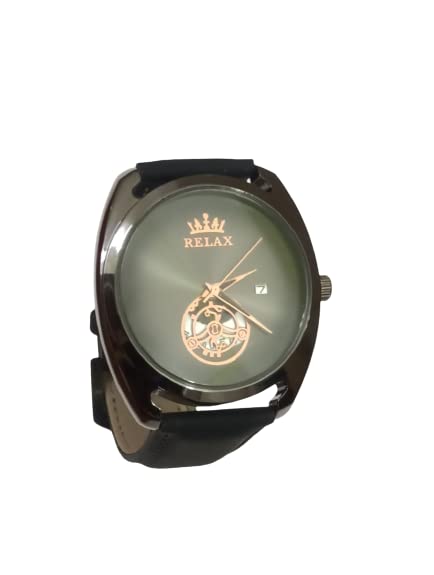 New Fancy Relax Lether Wrist Watch with Date for Men and Boys with Free Box (B09XKPMHRL) Amazon Price History, Amazon Price Tracker