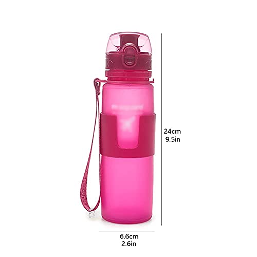 Waterfles Sportfles Opvouwbare Siliconen Flessen Inklapbare Waterfles Lichtgewicht voor Reizen Wandelen Sport Camping Fles (Kleur: Rood) - Image 3
