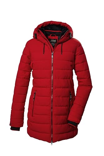 killtec Damen Steppparka/Parka mit Kapuze KOW 55 WMN QLTD PRK, dunkelrot, 44, 41809-000