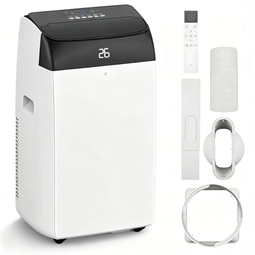 GarveeMore Aire Acondicionado Portátil 10000 BTU TCL 3 en 1 Frío Ventilador y Deshumidificador Clase A+ Enfriamiento Rápido 2930W Control Remoto Hogar Oficina Negro