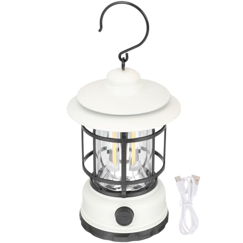 Alasum Lámpara de Camping Portátil Recargable USB Luz para Tienda de Campaña al Aire Libre Color Blanco Mate Multifuncional y Resistente al Desgaste Adecuado para Senderismo y