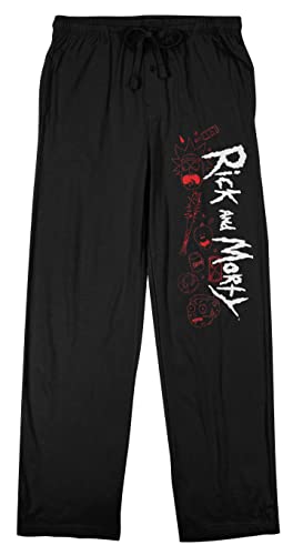 Bioworld Rick and Morty Logo Men's Black Sleep Pajama Pants