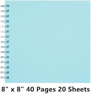 Remowith 8X8 Inch DIY Scrapbook Photo Album, Kraft Blank Paper Scrap Book 40 Pages Memory Book for Wedding Family, Light Blue