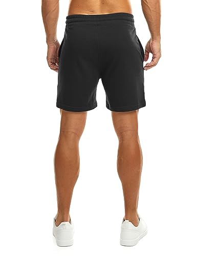 Ouber Men's Cotton Sweat Shorts Athletic Gym Workout Shorts Sporty Casual Shorts2
