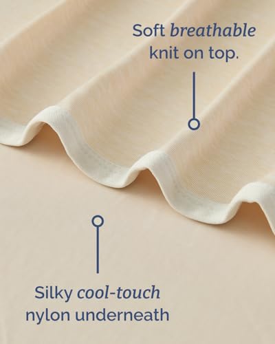 Image of Cooling Blanket for Hot Sleepers - Cold Blanket Throw Size - Double-Sided, Ultra Cool for Summer, Night Sweats & All Seasons - Soft, Lightweight & Breathable for Couch, Bed or Sofa - Beige, 50 inch x 60 inch