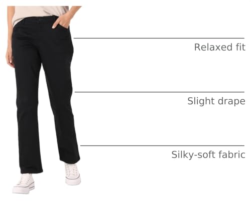 Lee Women's Petite Relaxed Fit All Day Straight Leg Pant, Jet Black, 14 Short - image 3