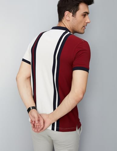Image of Max Men Cotton Striped Slim Fit Polo
