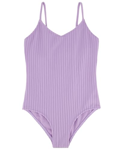 Billabong Girls' One-Piece Swimsuit with UPF 50+ Sun Protection, Quick Drying Bathing Suit, Lilac in Loop, 14