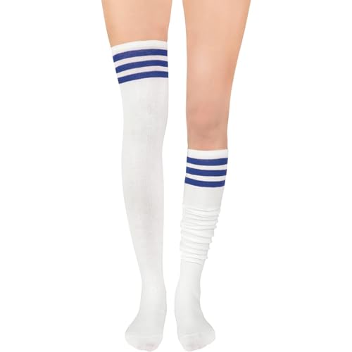 Century Star Thigh High Socks Extra Long Over Knee Socks Striped for Women Athlete Stockings-Thin Leg Warmer4