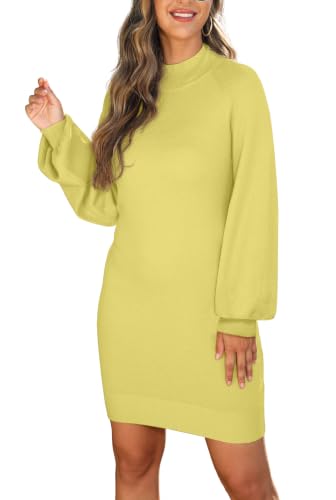 Image of GRECERELLE 2026 Womens Fall Winter Mock Neck Mini Pullover Sweater Dress