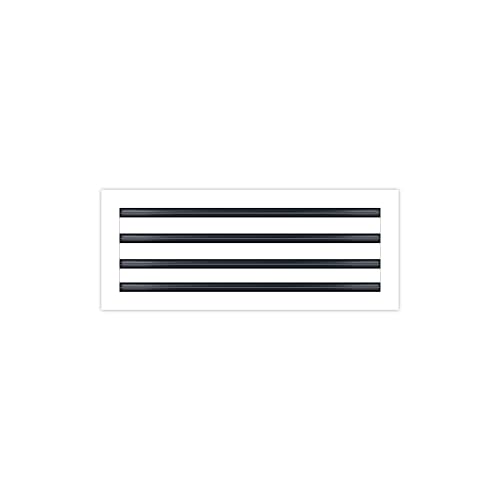 Image of BUILDMART - 22x8 White Modern AC Vent Cover - Decorative Air Vent - Standard Linear Slot Diffuser - Register Grille for Ceiling, Walls & Floors - Texas Buildmart