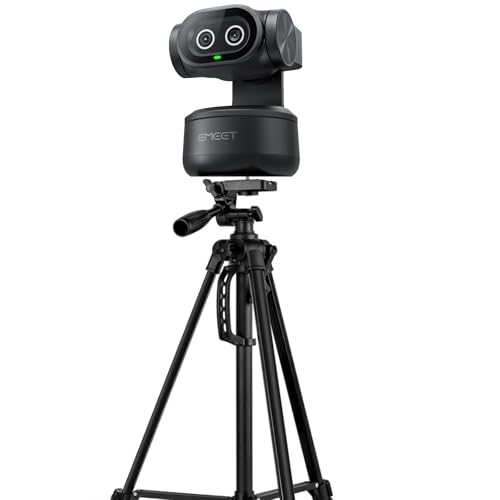 Image of EMEET Phone Tripod Stand, 55.5in Tall Adjustable Floor Mount for Cell Phones, 360 Pan Tilt Head, Foldable 19.3in, Lightweight Stand for Live Streaming, Video Recording, Vlogging, Selfies