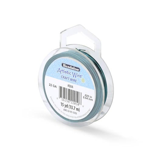 Image of Artistic Wire, 20 Gauge Tarnish Resistant Colored Copper Craft Wire, Aqua, 15 yd
