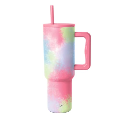 Image of Simple Modern 40 oz Tumbler with Handle and Straw Lid | Insulated Cup Reusable Stainless Steel Water Bottle Travel Mug Cupholder Friendly | Gifts for Women Men Him Her | Trek Collection | Kaleidoscope