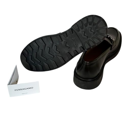 GALLES Black (Nero) Calf Bit Leather Calf Gancio Men's Dress Strap Loafers (Salvatore2