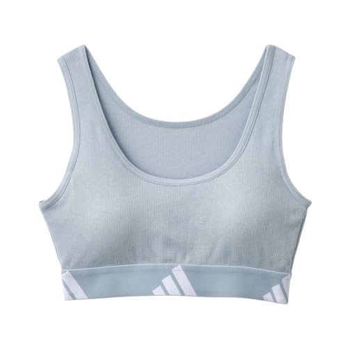 adidas スポーツブラ ハーフトップ 綿混 女児