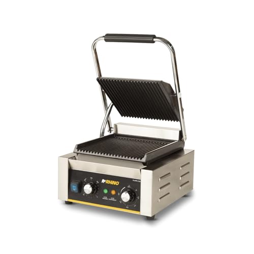 La mejor selección de Plancha para Paninis - los más vendidos. 48 RHINO, Sandwichera Panini Grill, Carnes, Verduras, Sándwiches con Planchado Tipo Grill, Recolector de grasa y Regulador De Tiempo, Temperatura 50°/300° C, Cepillo de Limpieza...