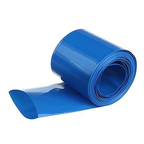 Othmro フラット幅45mm 長さ2.5m 80℃ 300V 18650バッテリーパック用 青い 1個入り バッテリー熱収縮チューブ 防水 RoHS/UL基準 PVC熱収縮チューブ 絶縁チューブ シュリンクチューブ 急速収縮チューブ ラップ チューブ 断熱 柔軟性 難燃性