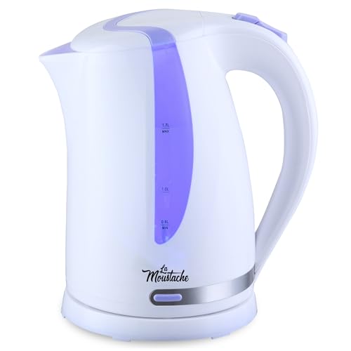 La Moustache - Hervidor de Agua Eléctrico【1,7L/2200W】Indicador Luminoso, Base de Acero Inox con Giro...