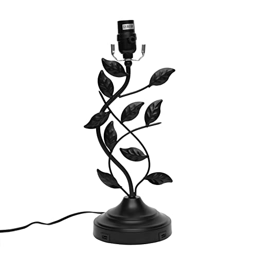 Lámpara de mesa retro con puertos USB y base negra miniatura 5