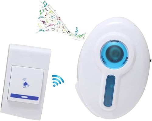 Image of Wireless Doorbell Kit Over 100 Feet Range Door Bell Chime LED Flash Cordless Wireless Calling Remote Cantrol Door Bell (Multicolor) for Home, Shop, Office and Hospital (Multi-Design)