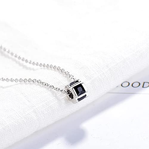 Collier chaîne clavicule argent 925 et zircon noir pour le bureau