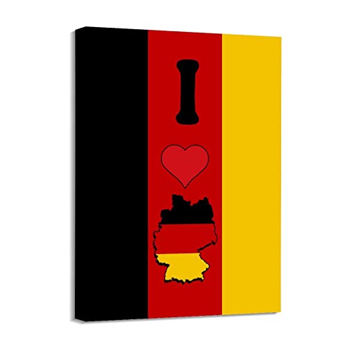 Lienzo de la bandera de Alemania enmarcado, arte contemporáneo de pared Yelolyio