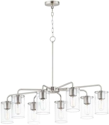 Sleek - 8 Light Chandelier-Satin Nickel Finish -Traditional Installation