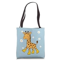 Cute Giraffe in Rain Boots Safari Animal Lover Tote Bag