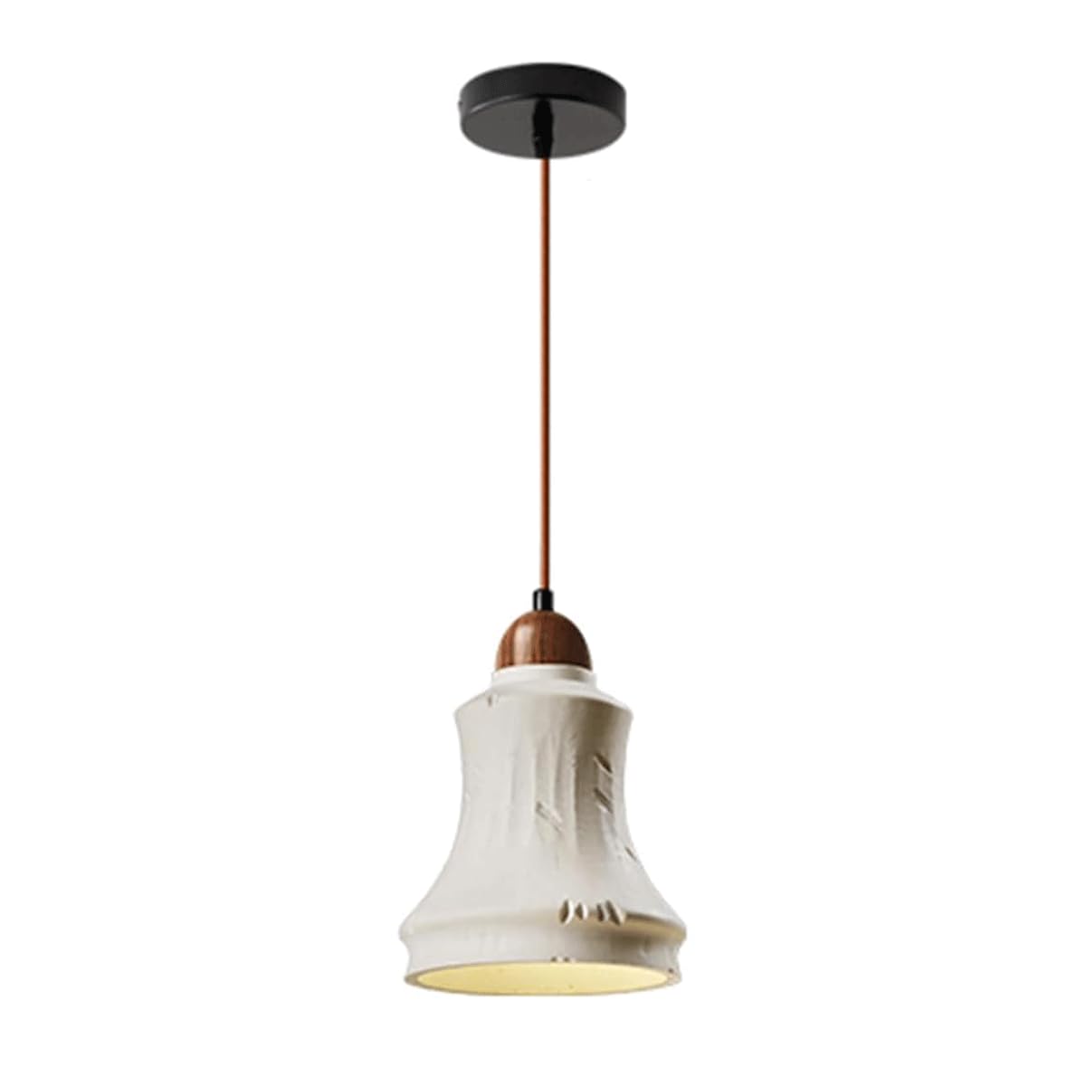 Lámpara colgante de madera marrón y cemento para crear un ambiente acogedor en tu sala de estar 8