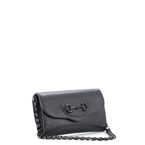 Pre-Loved Horsebit 1955 Curved Flap Shoulder Bag Leather Mini, Black3