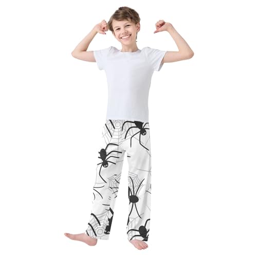 Spiderweb Boys Pants Boys Athletic Pants Long Pant for Boywith Pockets Wide-Leg Size 6-14Y3