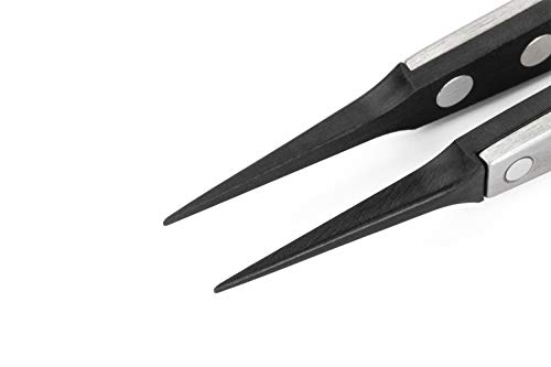 Weller Erem 258SA Precision Tweezers with Pointed Synthetic Tips and Serrated Finger Grips for Secure Handling 120mm - Image 3