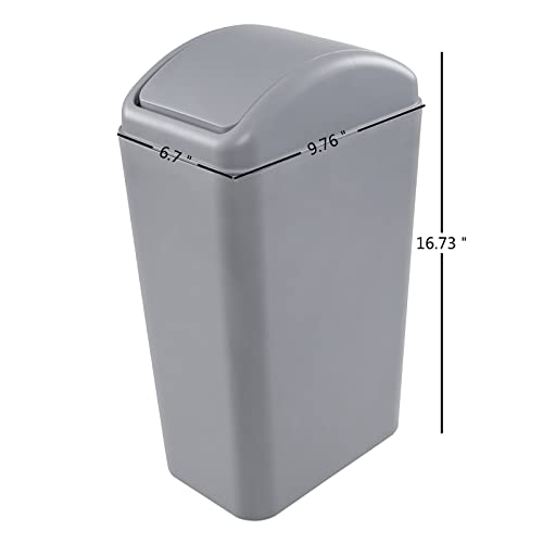 Caneca de basura de plástico 14 litros con tapa set 2 miniatura 2